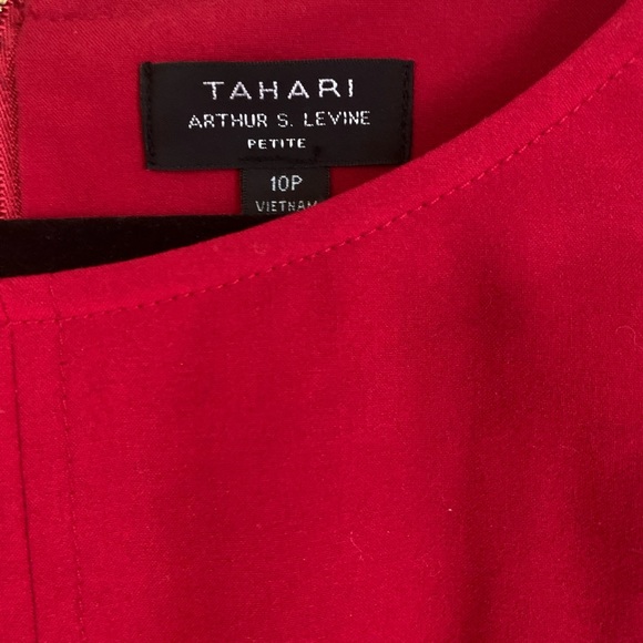 Red 3/4 length sleeve dress from Tahari - Picture 3 of 3